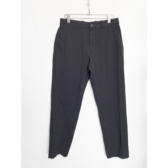 Uniqlo Dress Pants Straight Stretch Polyester Small Black Classic Staple Capsule - Picture 1 of 8